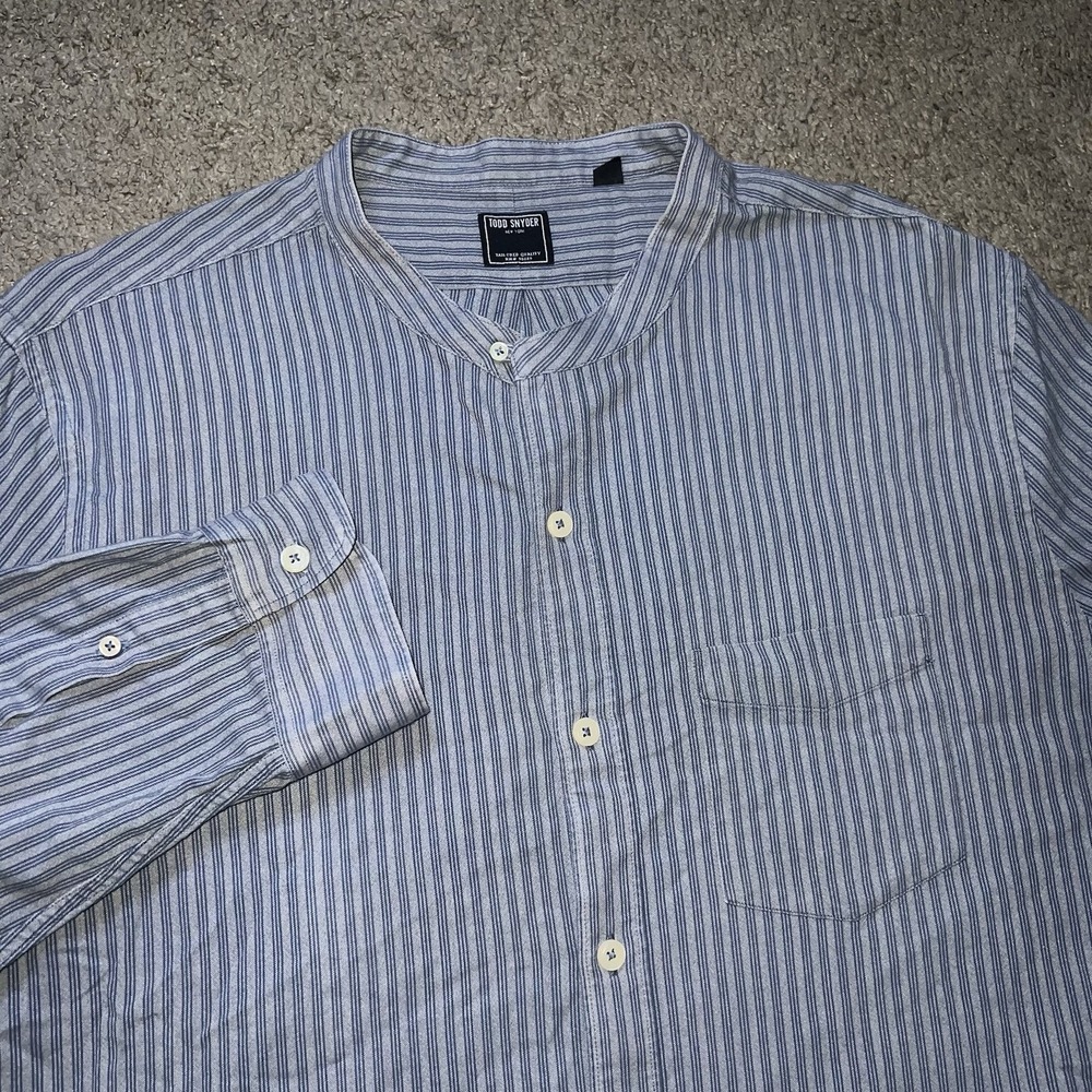 Todd Snyder Long Sleeve Loop Collar Button Shirt Mens 2XL Lightweight